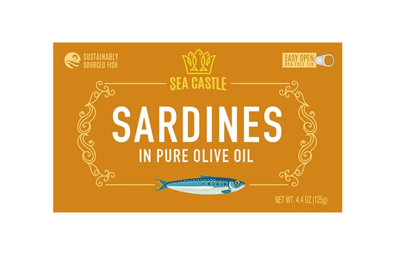 Sea castle sardines in pure olive oil 4.4 oz