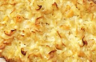 Homemade Sweet Noodle Kugel Serve 6 to 8 People