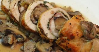 Stuffed Chicken Breast Roulade with Mushroom Gravy - Serves 12 People