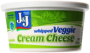 J & J Whipped Vegetable Cream Cheese 8 oz