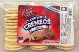 Lieber's Sandwich Cremeos Vanilla 10 oz