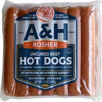 A&H Uncured Beef Hot Dogs 12 oz