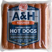 A&H Kosher Beef Hot Dogs 40 oz