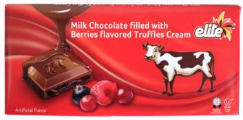 Elite Milk Chocolate filled with Berries Flavored Truffles Cream 3.5 oz