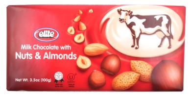 Elite Milk Chocolate with Hazelnuts & Almonds 3.5 oz