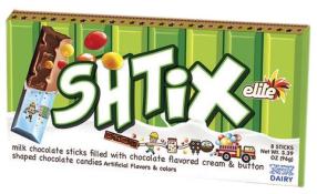 Elite SHTIX Milk Chocolate Sticks with Chocolate Candies 3.39 oz