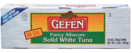 Gefen Fancy Albacore Solid White Tuna in Oil 3 - 3 oz Pack