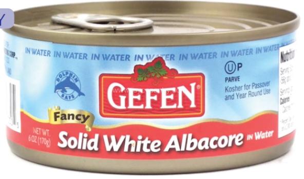 Gefen Fancy Solid White Albacore in Water 6 oz