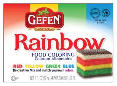 Gefen Rainbow Food Coloring 4 x 0.25 oz
