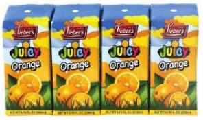 Lieber's Orange Drink Juice Box 4 - 200 ml Pack