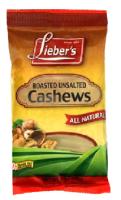 Lieber's Roasted Unsalted Cashews 8 oz