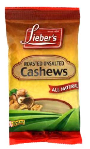 Lieber's Roasted Unsalted Cashews 8 oz