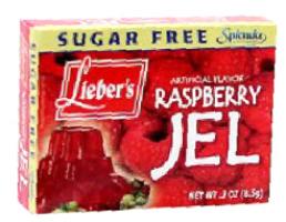 Lieber's Sugar Free Artificial Flavor Raspberry Jel .3 oz
