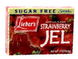 Lieber's Sugar Free Artificial Flavor Strawberry Jel .3 oz