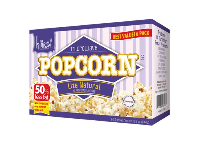 Kitov Lite Natural Flavored Microwave Popcorn Pack of 6