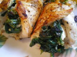 Grilled Stuffed Chicken Breast with Spinach with one Free Side Dish
