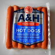 A & H Uncured Beef Hot Dogs Reduced Fat & Sodium 12 oz
