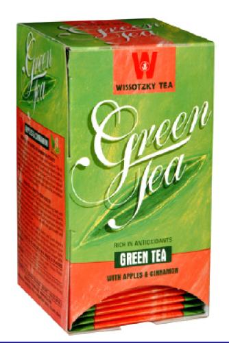 Wissotzky Green Tea with Apples & Cinnamon 20 Bags - 1.06 oz